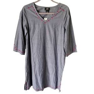 Cabernet Dress Women's Medium Patio Casuals House Dress MuuMuu Embroidered Trim